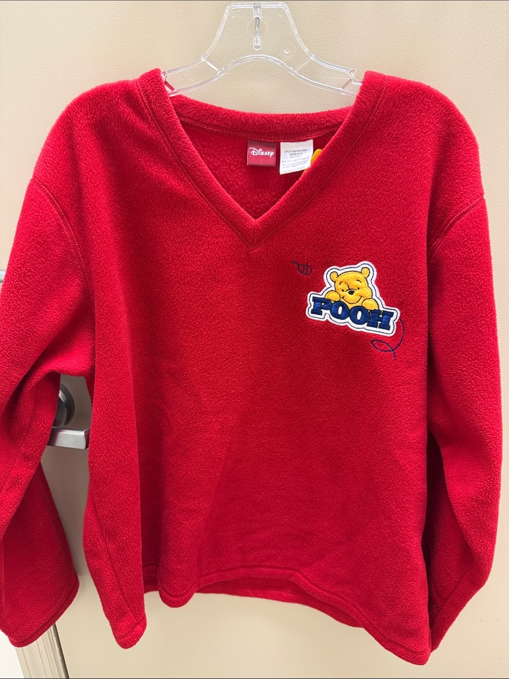 Disney Red Pooh Fleece V-Neck Women’s Sweater - Size XXL